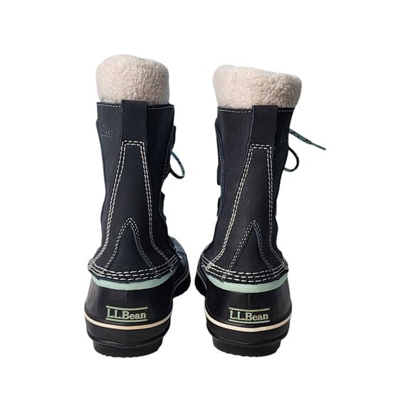 L.L. Bean Womens Suede Duck Winter Snow Boots Lace Up Felt Lined Waterproof 7 M - Picture 3 of 8